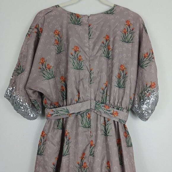 Anthropologie Sachin & Babi Isolde Sequined Maxi Dress Floral size 4 NEW - Picture 10 of 13